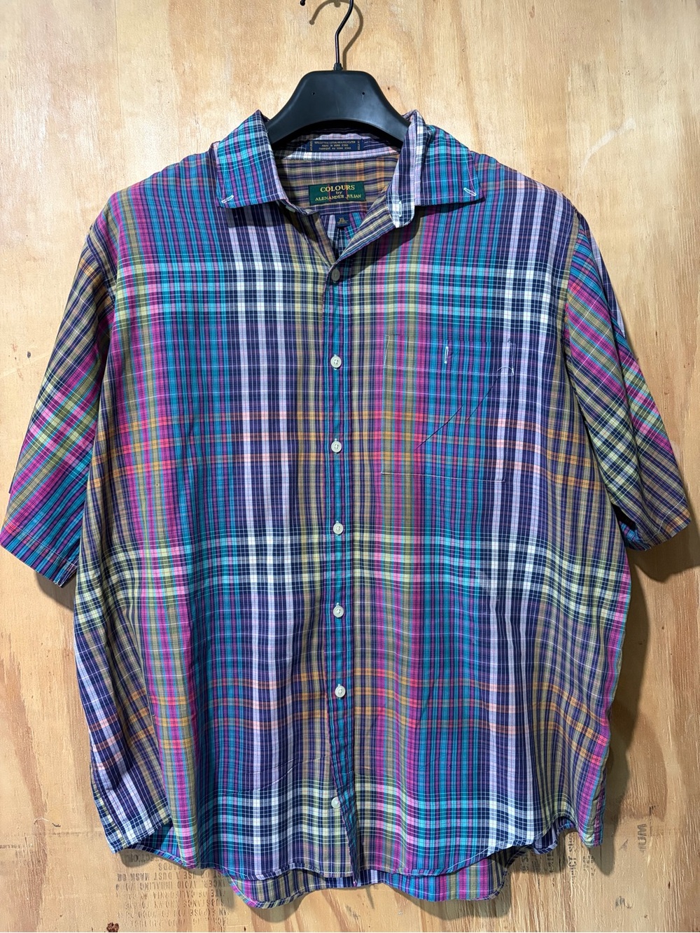 Alexander Julian Multicolor Plaid Short-Sleeve Button-Down Shirt